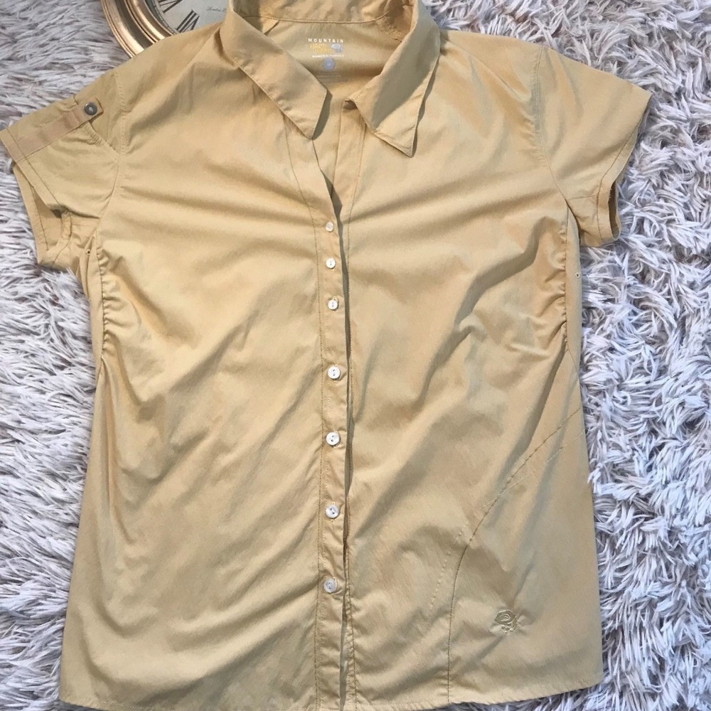 Mountain Hardwear Size 12 Yellow Short Slv Shirt